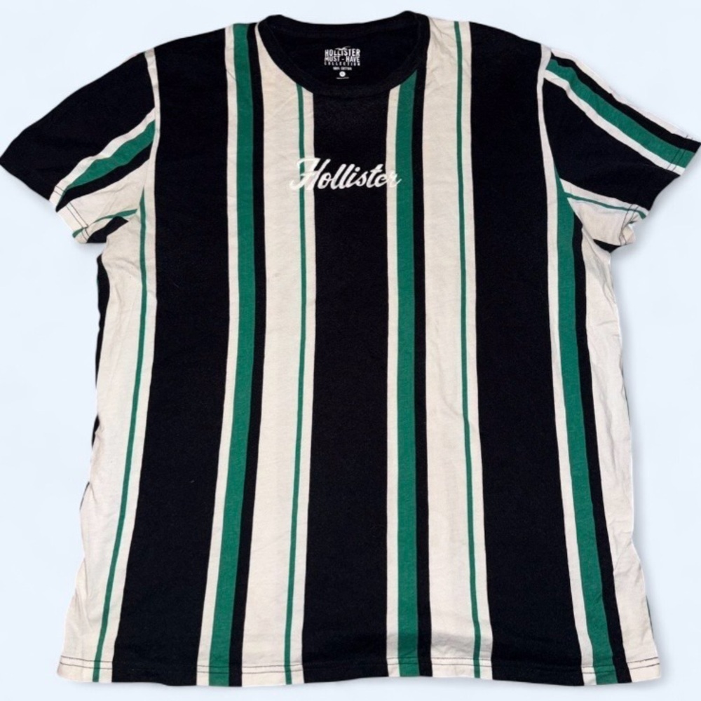Hollister Men’s Striped Logo T-Shirt | Size XL | Y2K Style - Picture 4 of 4